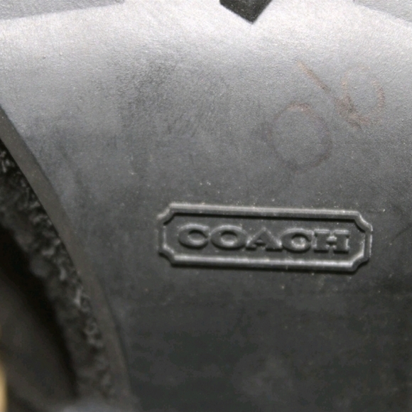 Coach Carol 7.5 Suede Lace Up High Heeled Lugg Soles Moto Ankle Boots - Picture 7 of 11